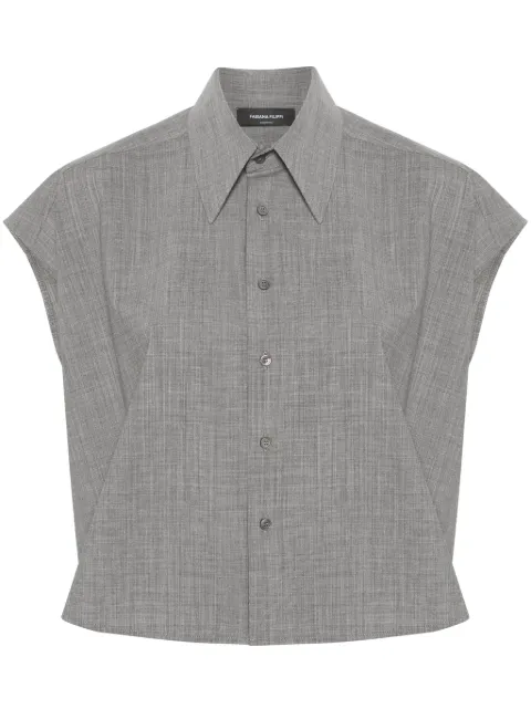 Fabiana Filippi mélange cropped shirt Grey CAD264F241D6200000