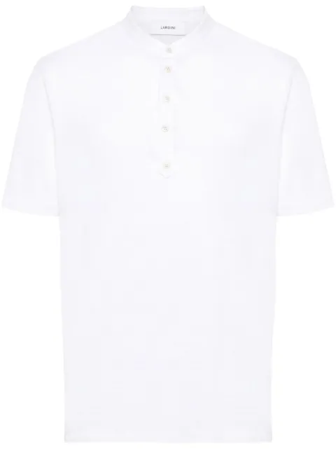 Lardini mock-neck linen T-shirt White EQLSMC02EQ62040