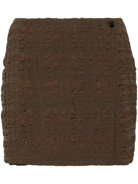 Nanushka layered seersucker shorts Brown NW24RSSK00678