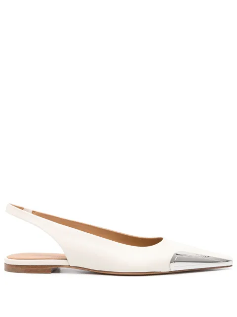 Off-White Allenframe leather ballerina shoes Neutrals OWIQ004S24LEA0010372