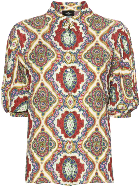 ETRO graphic-print cady blouse Red WRIA002199SAD61