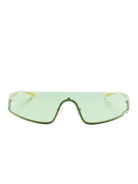 Gucci Eyewear Square-G-motif shield-frame sunglasses Green 778336I3330