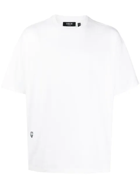 FIVE CM heart peace-print cotton T-shirt White V1109S4