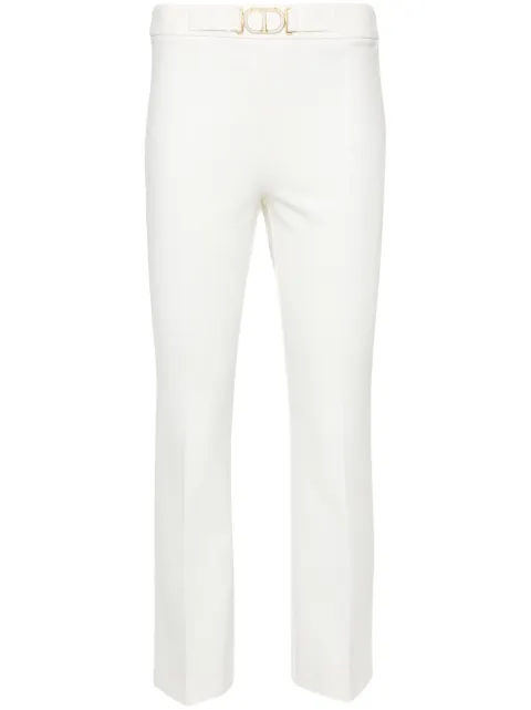 TWINSET logo-plaque straight-leg trousers White 241TP2274