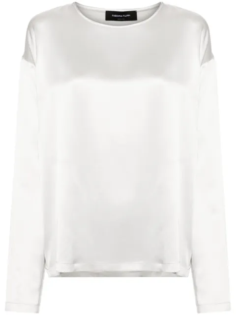 Fabiana Filippi silk satin blouse Silver TPD264F222D6450000