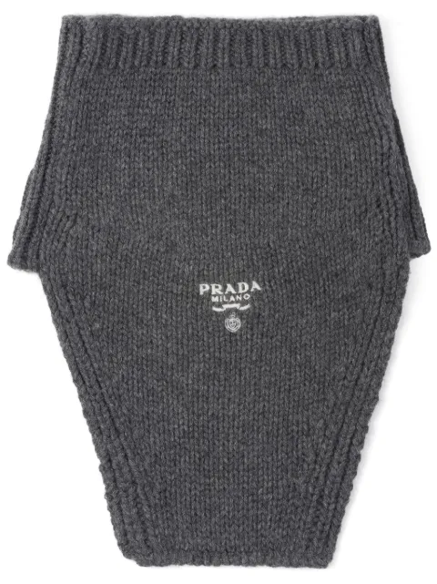 Prada logo-embroidered cashmere dickey Grey UMS453S23213J1