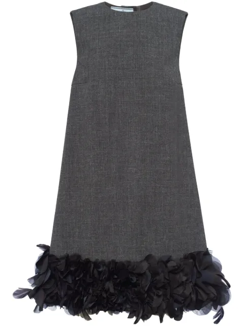 Prada feather-detail mini dress Grey P3L05RSOOO13XK