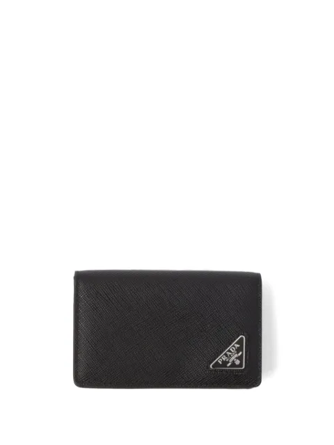 Prada triangle-logo Saffiano-leather card holder Black 2MC105QHH