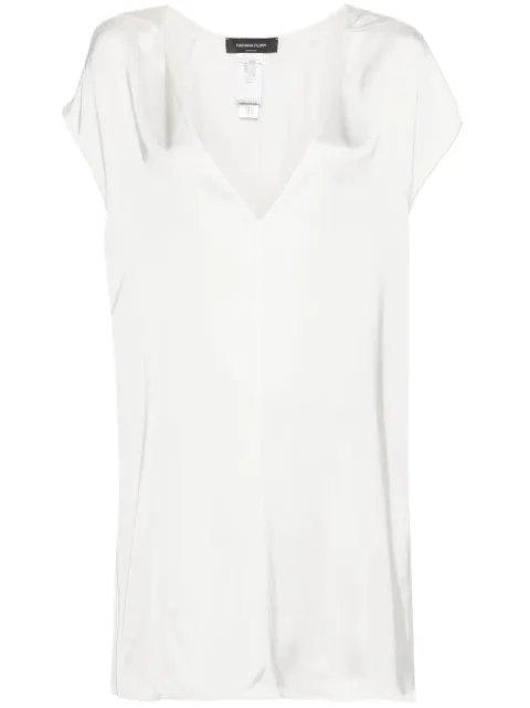 Fabiana Filippi sleeveless satin tunic White TPD264F225D623M466