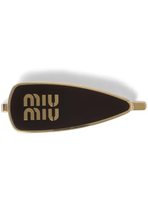 Miu Miu engraved-logo enamel hair clip Black 5IF1472F6T