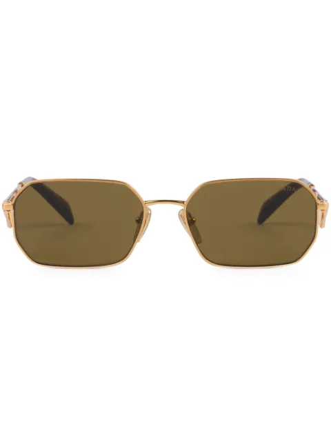Prada Eyewear triangle-logo rectangle-frame sunglasses Gold SPRA51C58E15N