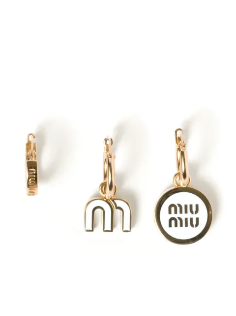 Miu Miu enamel hoop earrings (set of three) White 5IO1022F6T