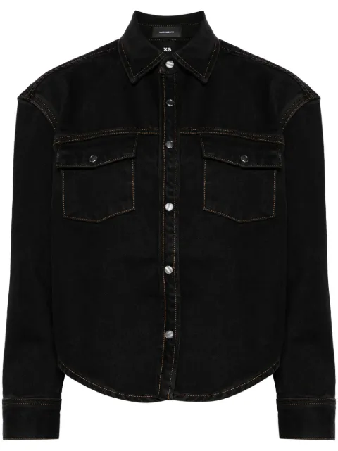 WARDROBE.NYC curved-hem denim jacket Black W4046PC