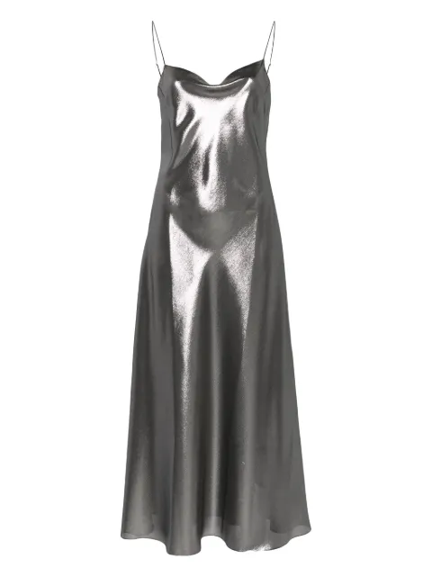 Carine Gilson lace-detail lurex slip dress Silver SD0210XS24ACX