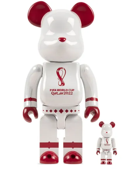 MEDICOM TOY x FIFA World Cup Qatar 2022 "White Chrome" BE@RBRICK 100% and 400% figure set White MEDI2998