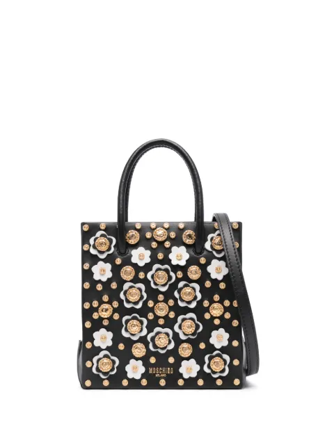 Moschino floral stud-detailing tote bag Black A75698002