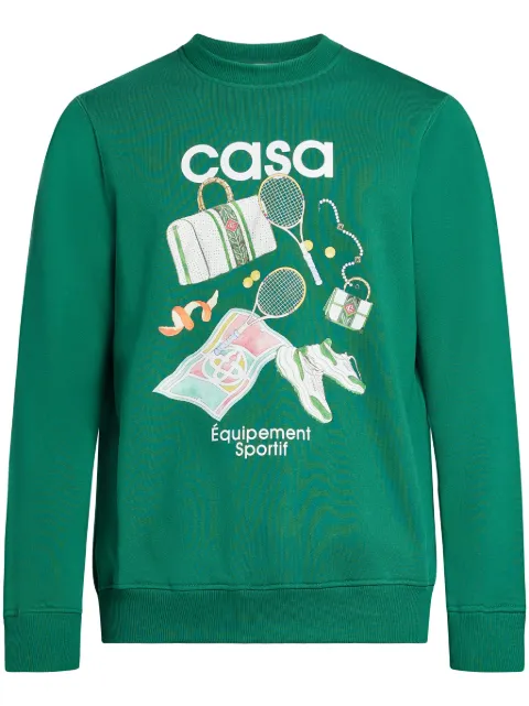 Casablanca Equipement Sportif organic cotton sweatshirt Green UMPS24JTP001