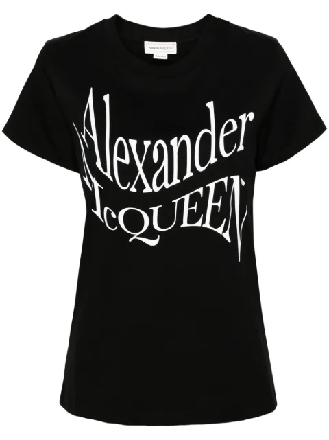 Alexander McQueen logo-print cotton T-shirt Black 781403QZALT