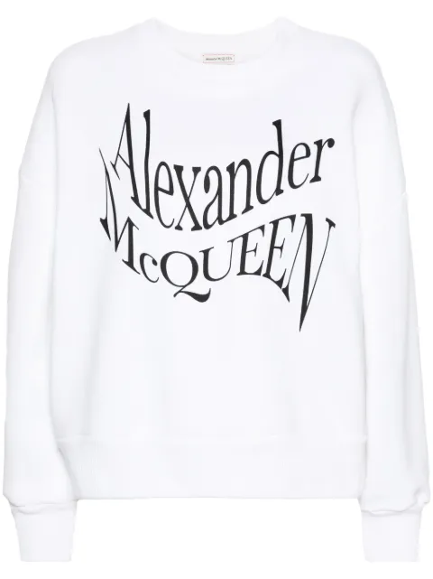Alexander McQueen logo-print cotton sweatshirt White 781418QZALW