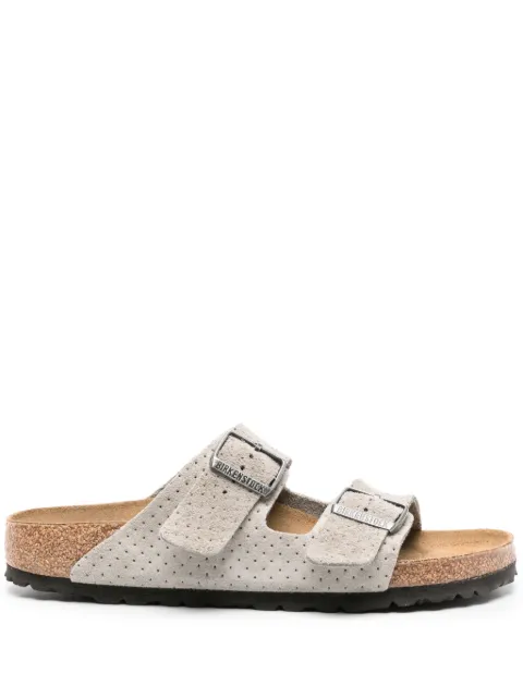 Birkenstock Arizona perforated suede slides Grey 1027019