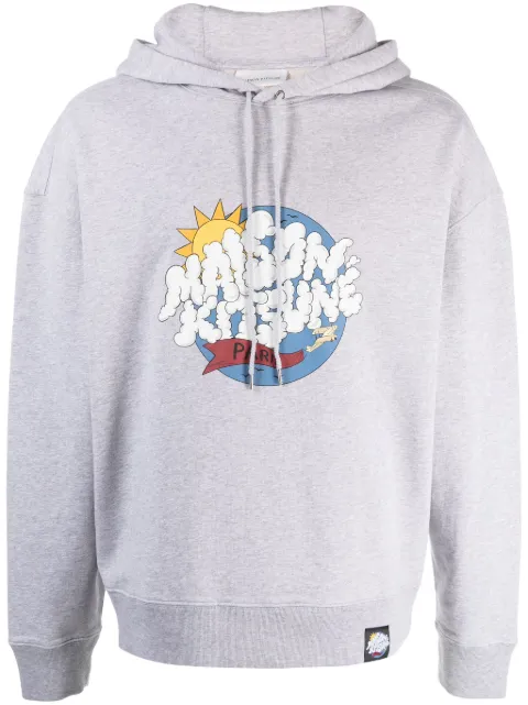 Maison Kitsuné graphic-print cotton hoodie Grey MM00703KM0001H120