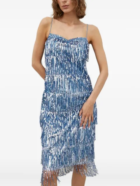 SAMSOE SAMSOE sequin fringed mini dress Blue F23200093