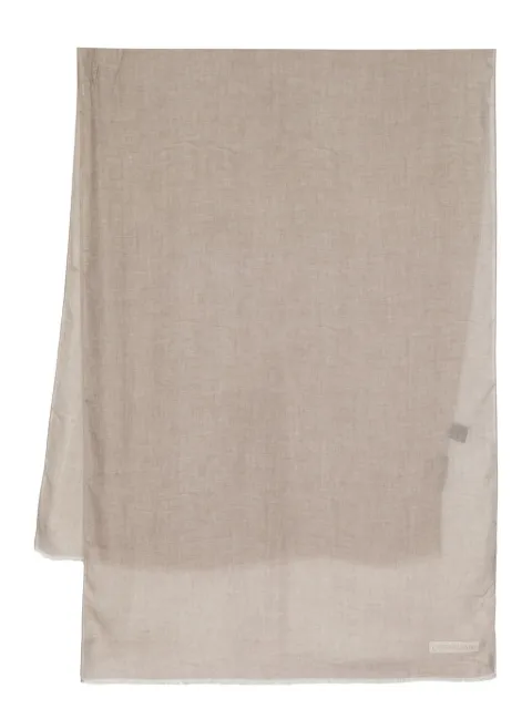 Corneliani logo-print rectangle-shape scarf Neutrals 92B3493829028