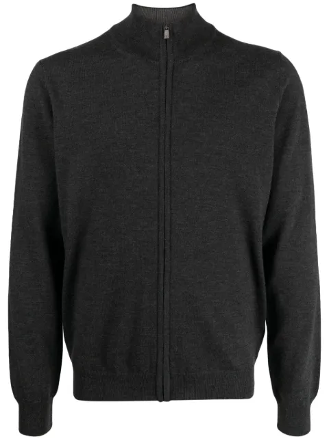 Corneliani zip-up mock-neck cardigan Grey 92M50E3825100