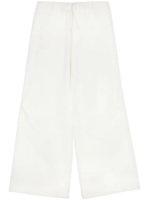 MM6 Maison Margiela drawstring-waist wide-leg trousers White S52KA0474S54445