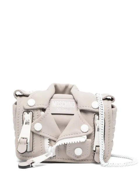 Moschino mini Biker leather bag Neutrals A75868010
