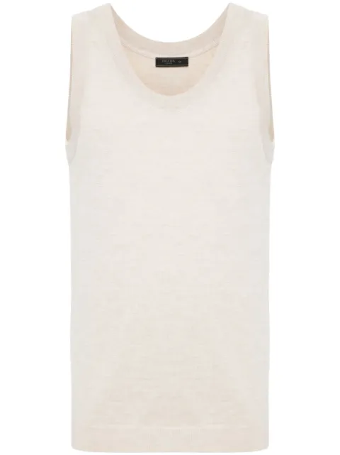 Prada knitted cashmere top Neutrals UMT471SOOO1361