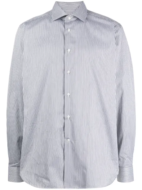 Corneliani striped cotton shirt Grey 92P1003811315