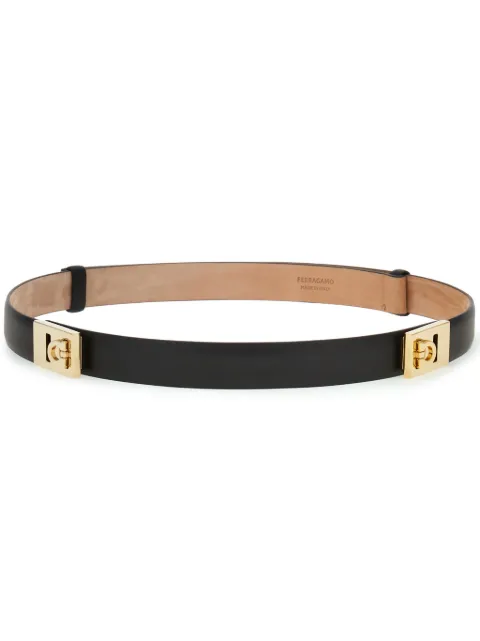 Ferragamo Gancini leather belt Black 773333