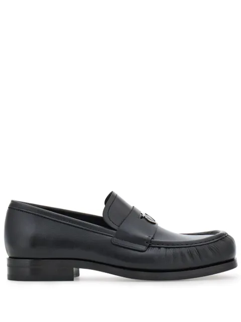 Ferragamo Gancini-plaque leather loafers Black 773580