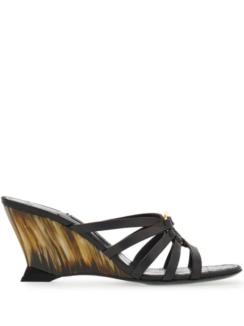 Ferragamo Gancini 70mm wedge sandals Black 773106