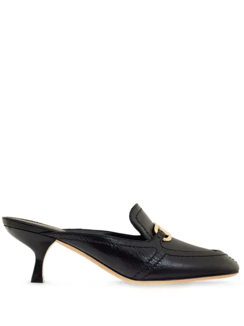 Ferragamo 55mm crocodile-effect leather mules Black 773104