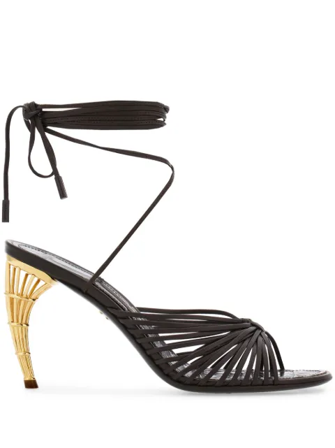 Ferragamo cage-heel strap-detail sandals Brown 773074