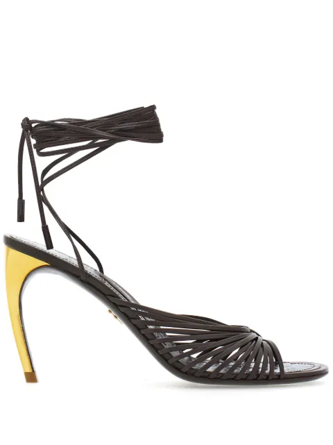 Ferragamo curved-heel sandals Brown 773086