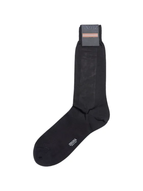 Zegna Dark Grey Cotton Socks Grey N4V40011