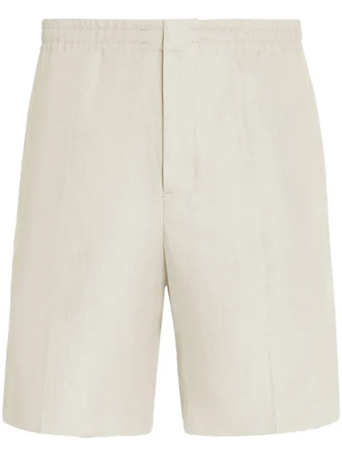 Zegna Oasi Lino linen shorts White UDI18A7TB14