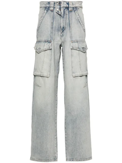 MARANT ÉTOILE Heilani mid-rise faded-effect jeans Blue PA0280FAB1H02E