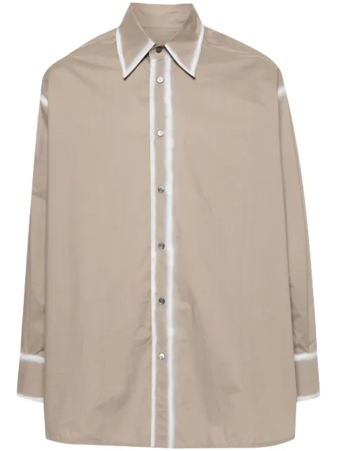 MM6 Maison Margiela contrasting-trim poplin shirt Brown SH0DT0008S47294