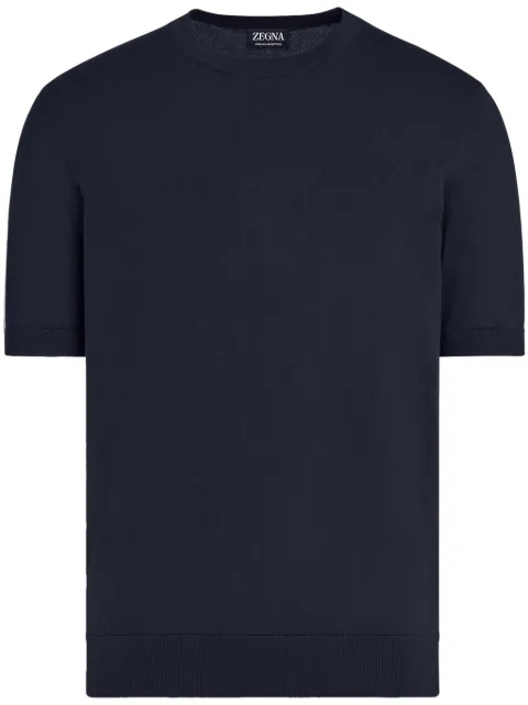 Zegna fine-knit cotton T-shirt Blue E8C90A7C10