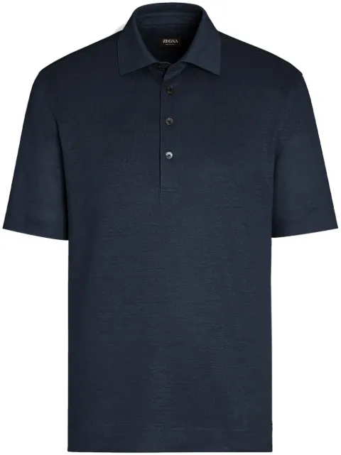 Zegna linen polo shirt Blue UD349A7D770