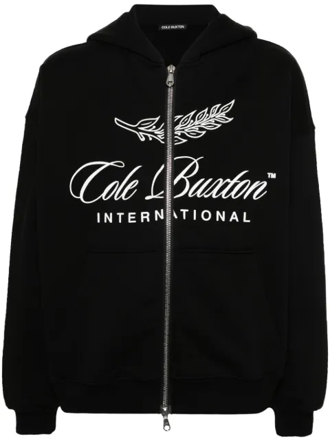 COLE BUXTON International logo-print hoodie Black CBIZ001