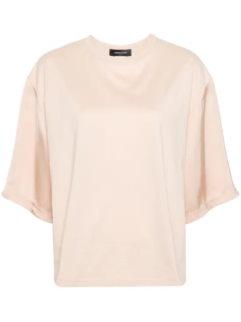 Fabiana Filippi satin-detailed cotton T-shirt Neutrals JED264F096I8700000