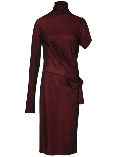 Maison Margiela asymmetric ruched midi dress Red S51DD0014STJ398
