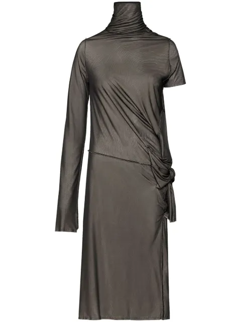 Maison Margiela asymmetric ruched midi dress Black S51DD0014STJ398