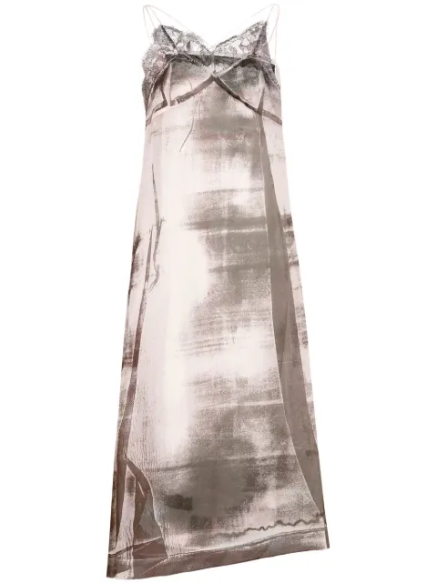Maison Margiela Freeze-frame silk midi dress Neutrals S51DD0012STZ124