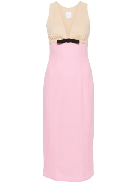 Patou bow-detail two-tone midi dress Pink DR1410167455P